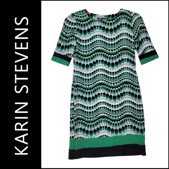 karin stevens | Dresses | Karin Stevens Women Short Sleeves Sheath Dress  Casual Size P | Poshmark